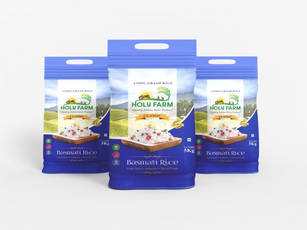 Holy Farm Long Grain Classic Basmati Rice 5 KG Bag