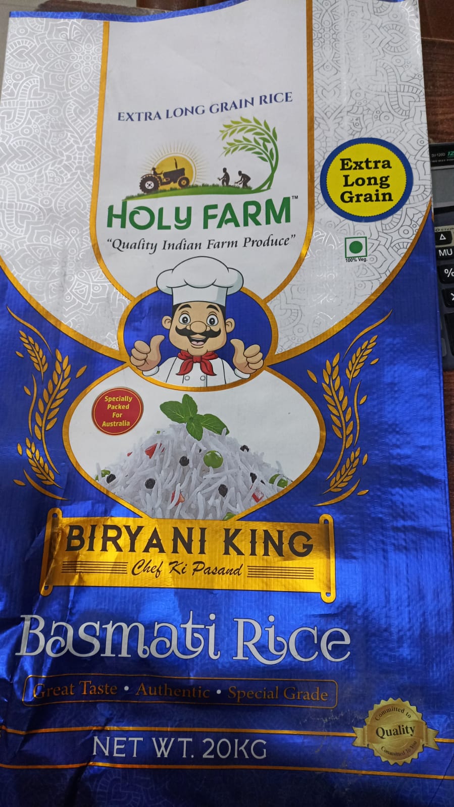 Holy Farm Biryani King Basmati Rice Extra Long Grain 20KG Holy Farm